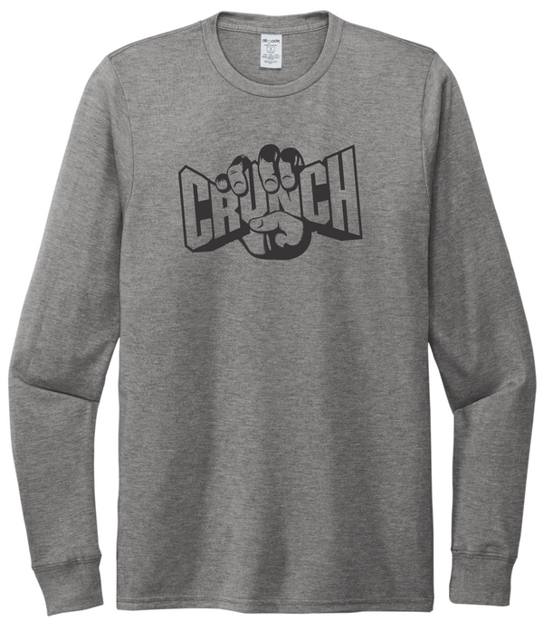 Men's Long Sleeve Gray T-Shirt with Crunch Logo
