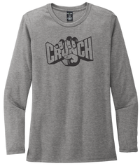 Women's Long Sleeve Gray T-Shirt with Crunch Logo