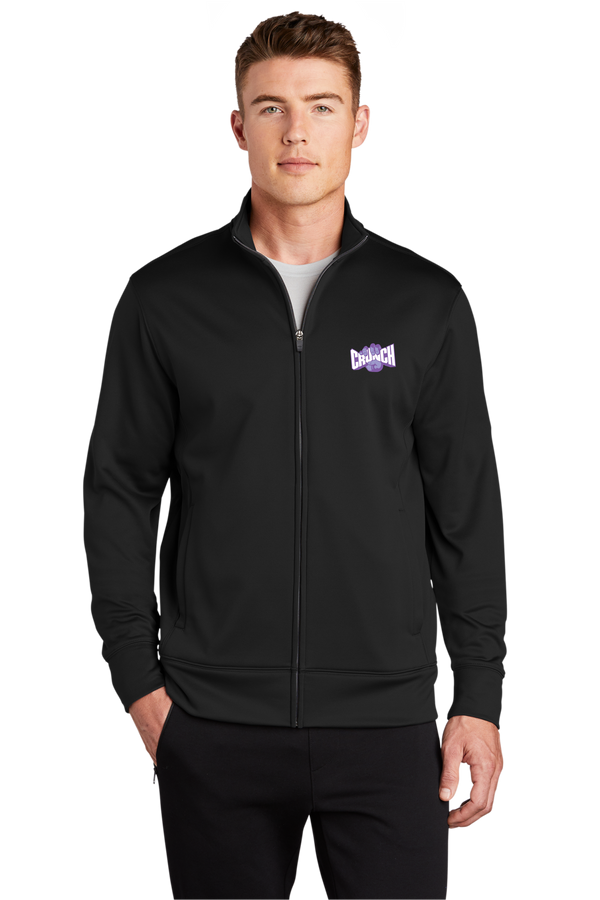 Men's Group Fit Black Jacket Full Zip w/Purple Embroidered Logo