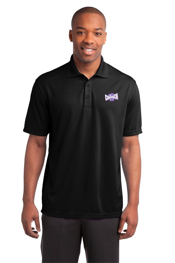 Men's Group Fitness Black Polo w/Purple Embroidered Logo