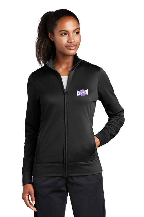 Women's GROUP FIT Black Jacket Full Zip w/Purple Embroidered Logo