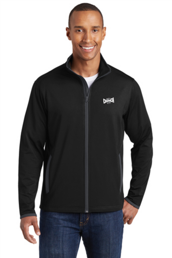0027 Men's Jacket Full Zip BLK/GRY w/Embroidered Logo