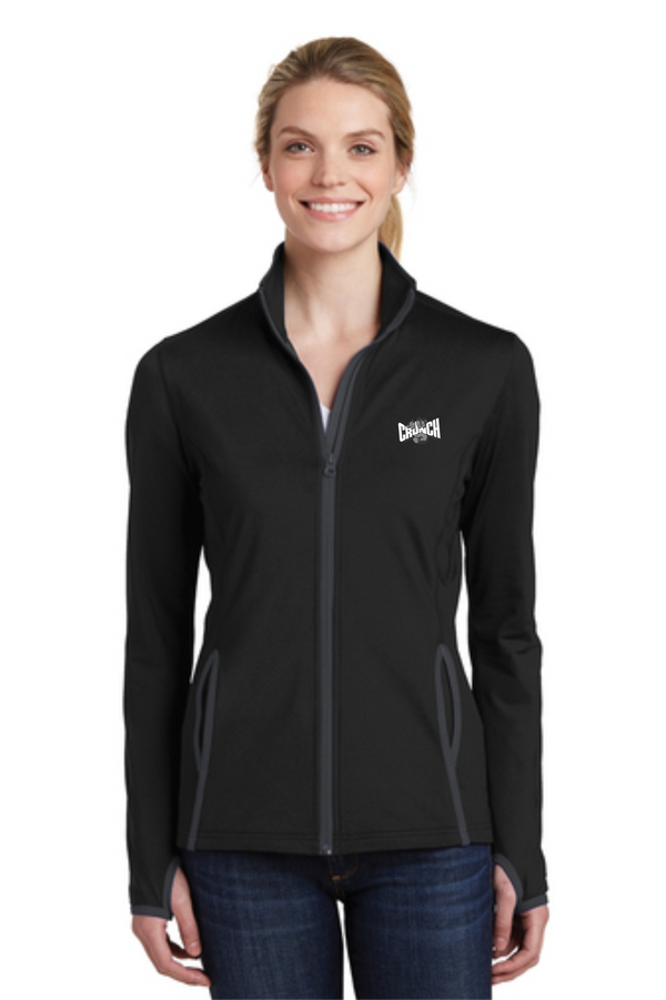 0028 Women's Jacket Full Zip BLK/GRY w/Embroidered Logo